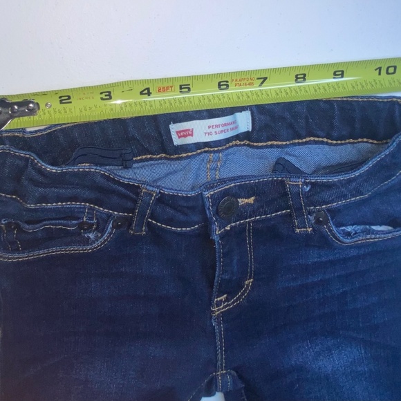 Levis 710 Jeans Size 8 Reg Girls Super Skinny Stretch Blue Denim Dark Wash - Picture 7 of 16